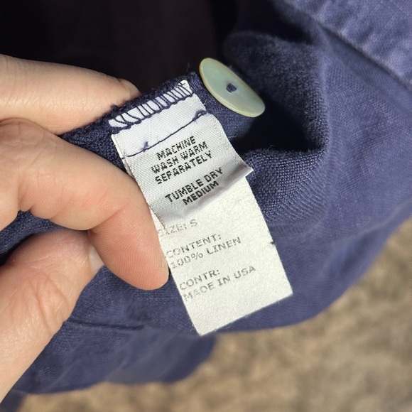 Cut Loose Purple 100% Linen Collar Top Dress Coat Made in USA SM Oversized - Picture 5 of 9